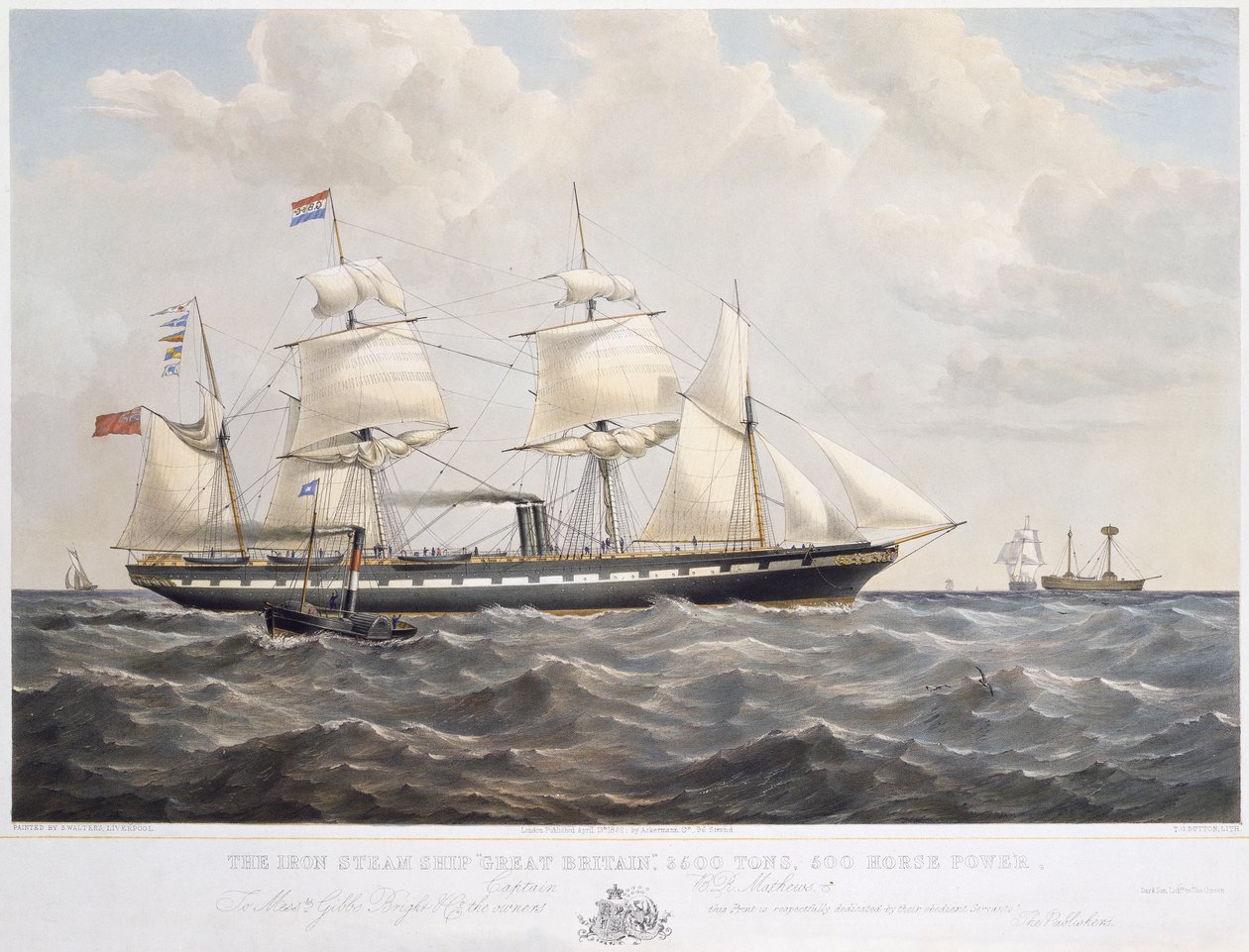 Železná parní loď "Great Britain", 3500 tun, 500 koňských sil od Samuel Walters