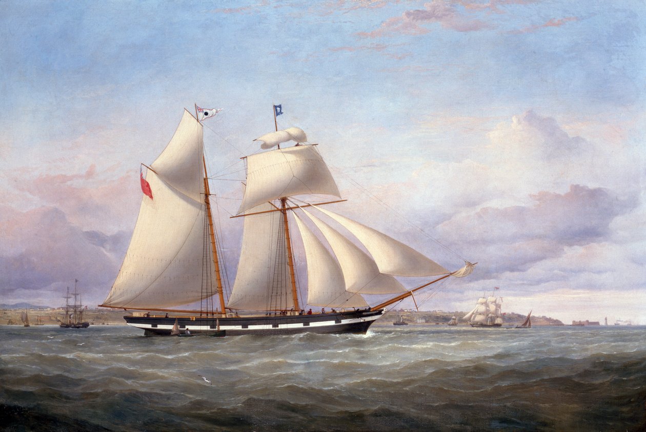 Lancefield se blíží k Perch Rock Fort majáku v Mersey od Samuel Walters