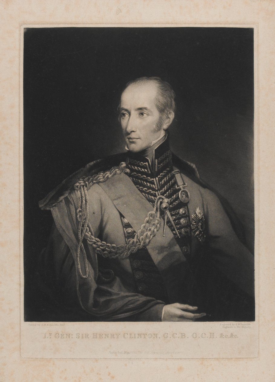 Generálporučík Sir Henry Clinton, vyrytý Samuel William Reynolds I (1773-1835) 1. května 1827 od Samuel William II Reynolds