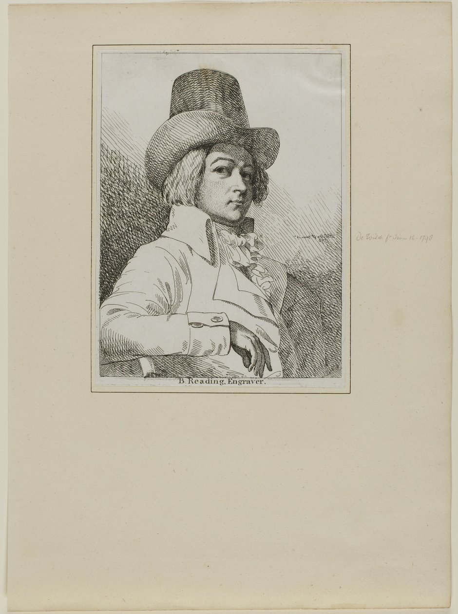 Portrét B. Readinga, rytce od Samuel de Wilde