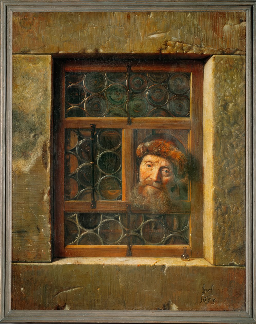 Muž u okna od Samuel van Hoogstraaten