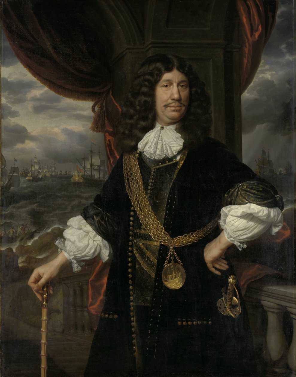 Portrét Mattheus van den Broucke (1620-1685). Rada Indie od Samuel van Hoogstraten