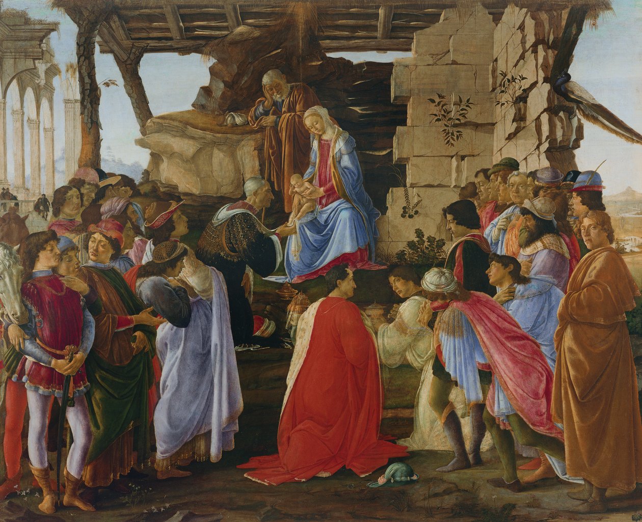 Klanění tří králů (tempera na panelu) (podrobnosti viz 315894) od Sandro Botticelli