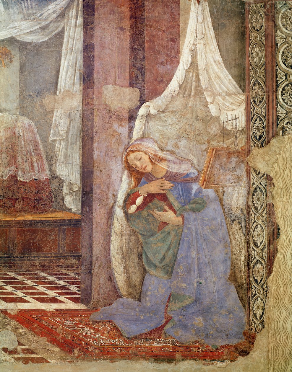Zvěstování, detail panny, 1481 (tempera na dřevě) od Sandro Botticelli