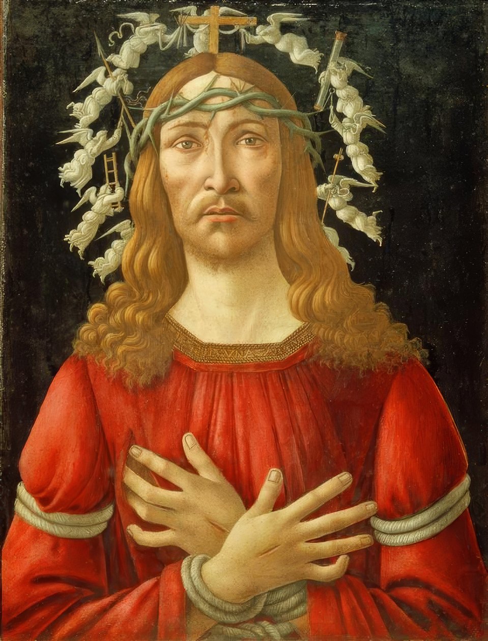 Kristus jako Muž bolesti s andělským nimbusem od Sandro Botticelli