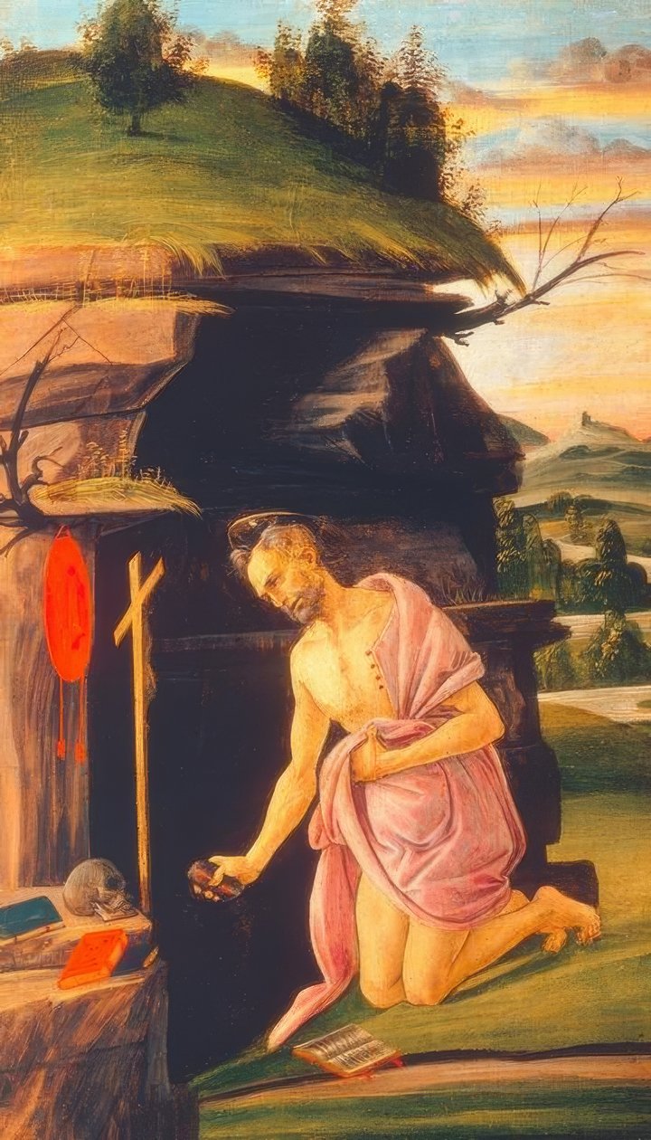 Svatý Jeroným v poušti od Sandro Botticelli