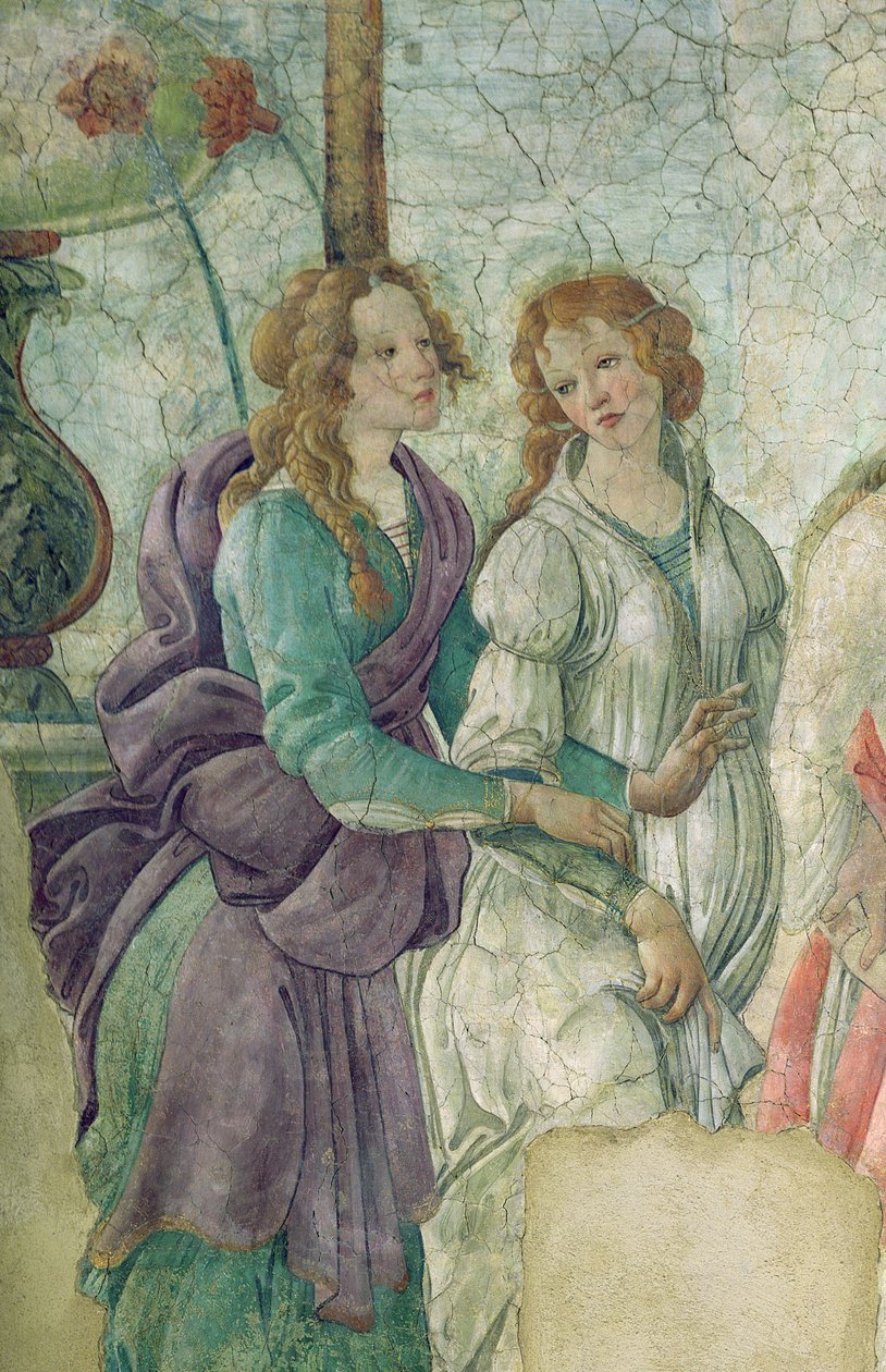 Detail Venuše a milostí nabízejících dary mladé dívce, 1486 (viz také 33760) od Sandro Botticelli