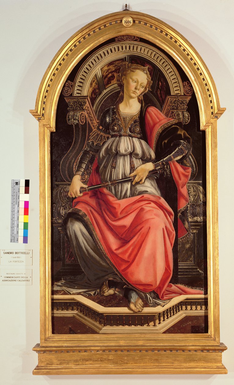 Fortitude (panel z Šesti ctností pověřený pro komoru pro Síň kupeckého cechu) 1470 od Sandro Botticelli