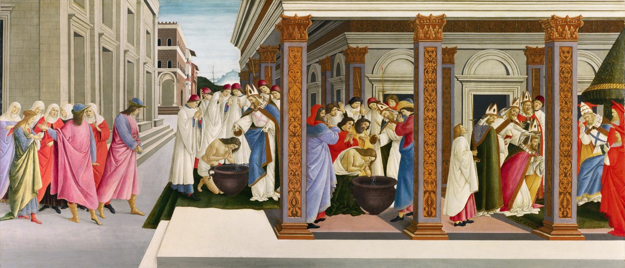 Čtyři scény z raného života svatého Zenobia, kolem roku 1500 (tempera na dřevě) od Sandro Botticelli