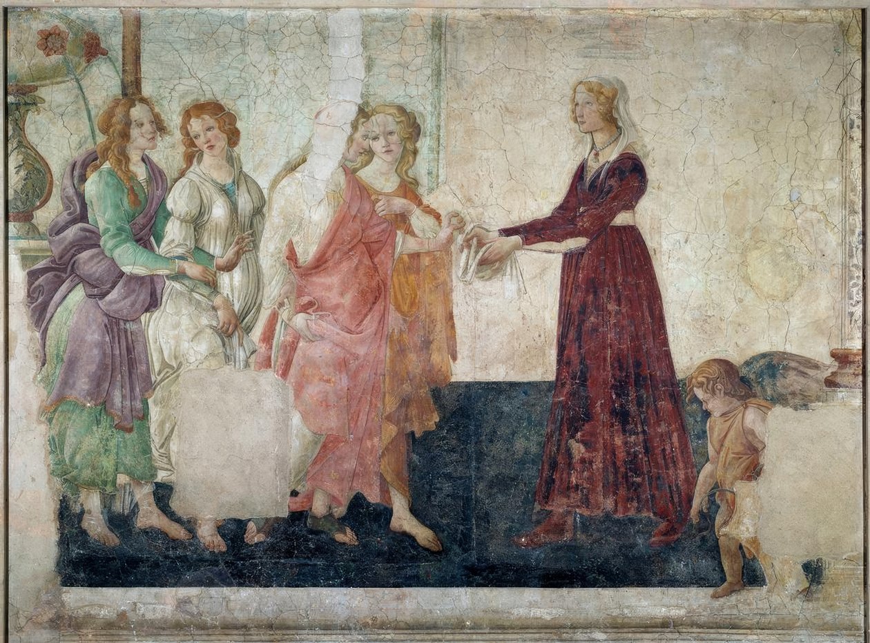 Giovanna Tornabuoni (?) Und die drei Grazien vor Venus od Sandro Botticelli
