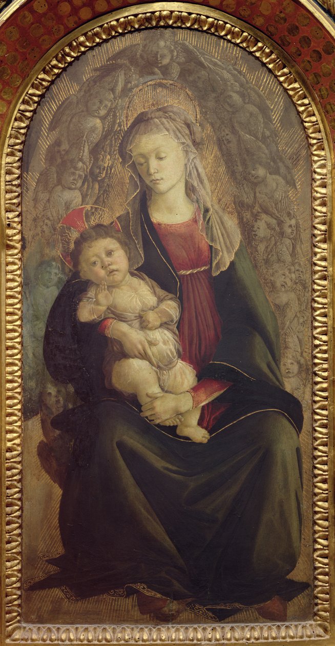 Madonna a dítě ve slávě (tempera na panelu) (podrobnosti viz 107250) od Sandro Botticelli