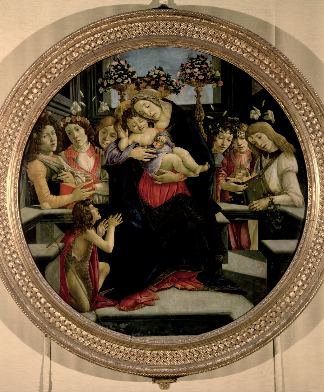 Madona s dítětem s anděly a svatým Janem Křtitelem od Sandro Botticelli