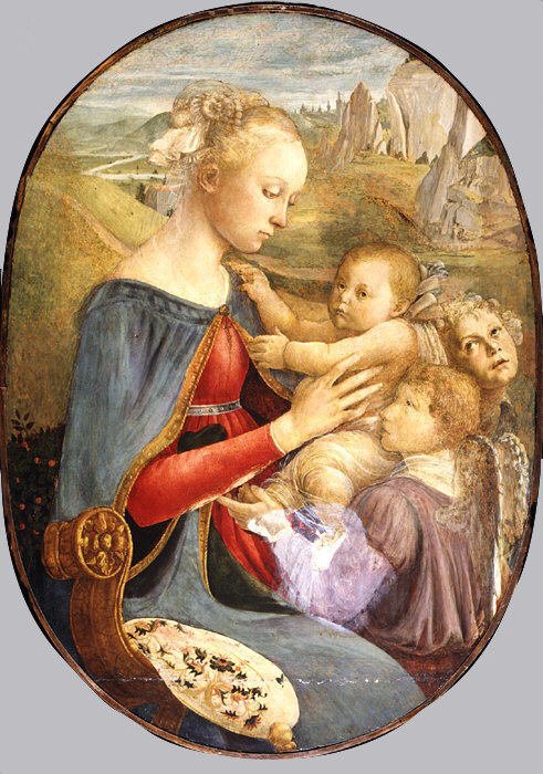 Madona s dítětem se dvěma anděly od Sandro Botticelli