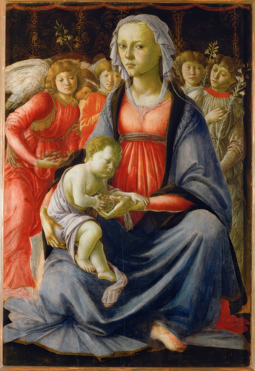 Marie s dítětem a pěti anděly od Sandro Botticelli