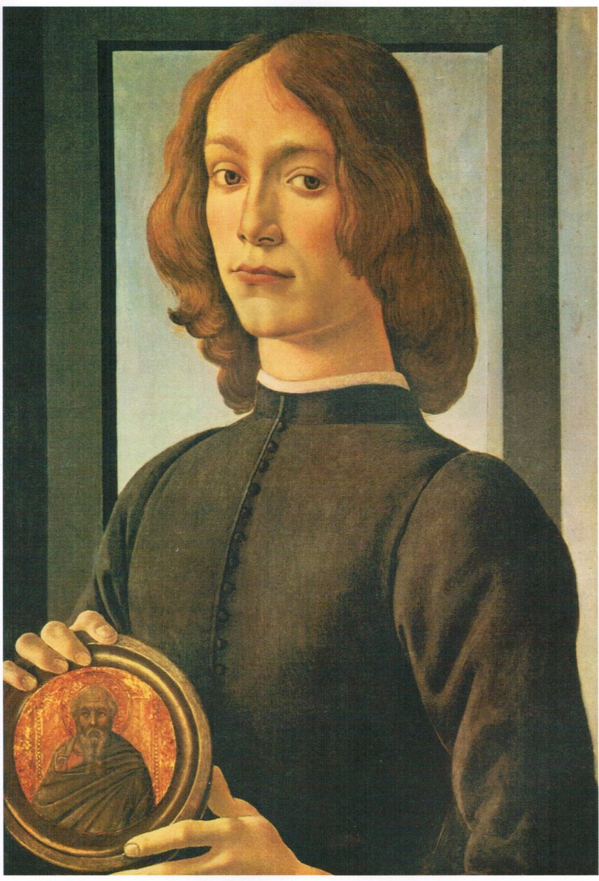 Portrét mladého muže s medailonem od Sandro Botticelli