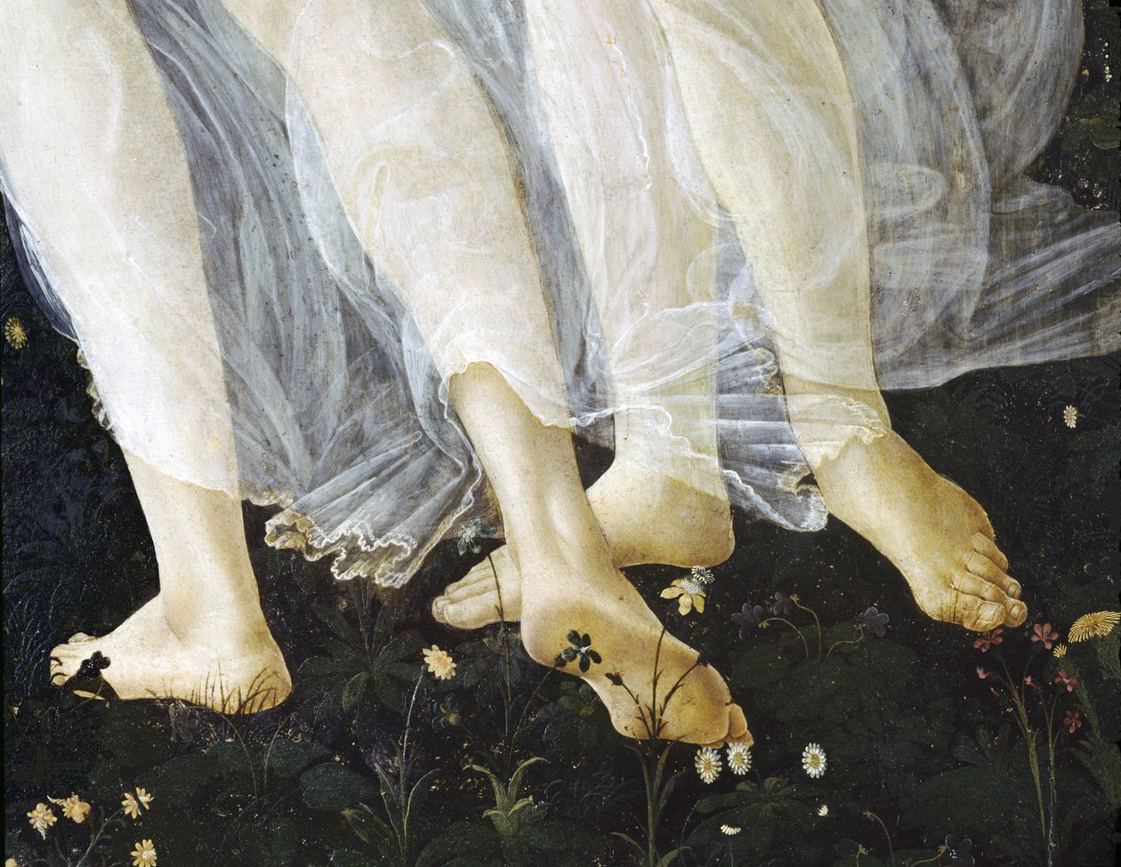 Primavera, c.1478, tempera na detailu panelu z 558 od Sandro Botticelli