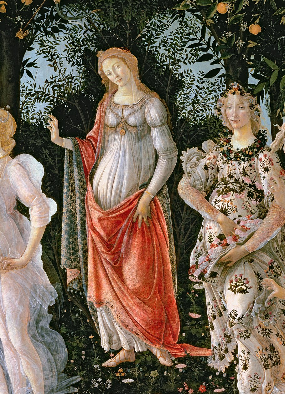Primavera, c.1478, tempera na detailu panelu z 558 od Sandro Botticelli