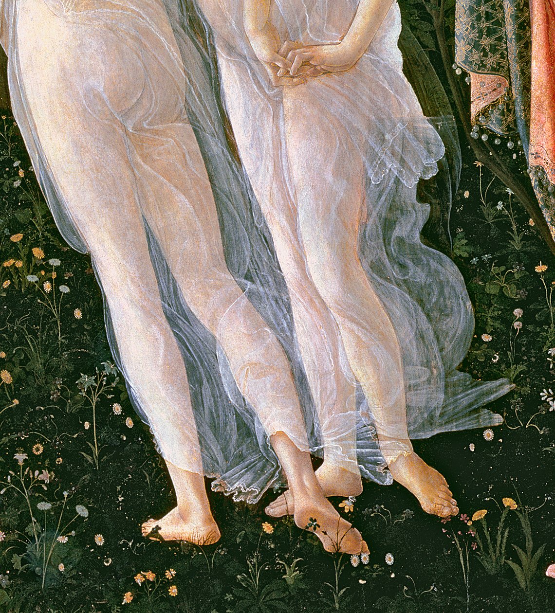 Primavera, asi 1478, tempera na desce detail 558 od Sandro Botticelli