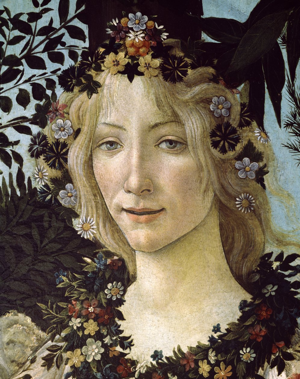 Primavera, c.1478,tempera na detail panelu 558 od Sandro Botticelli