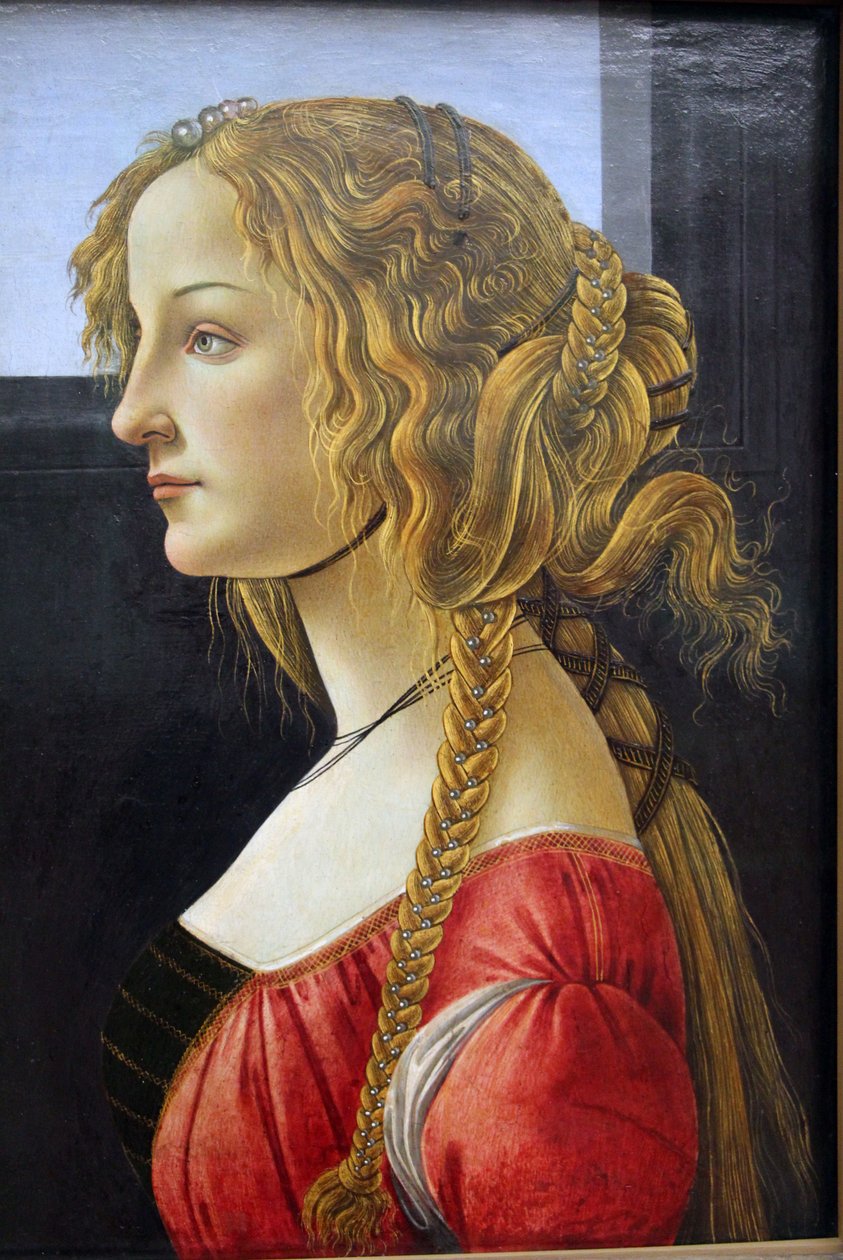 Profilový portrét mladé ženy od Sandro Botticelli