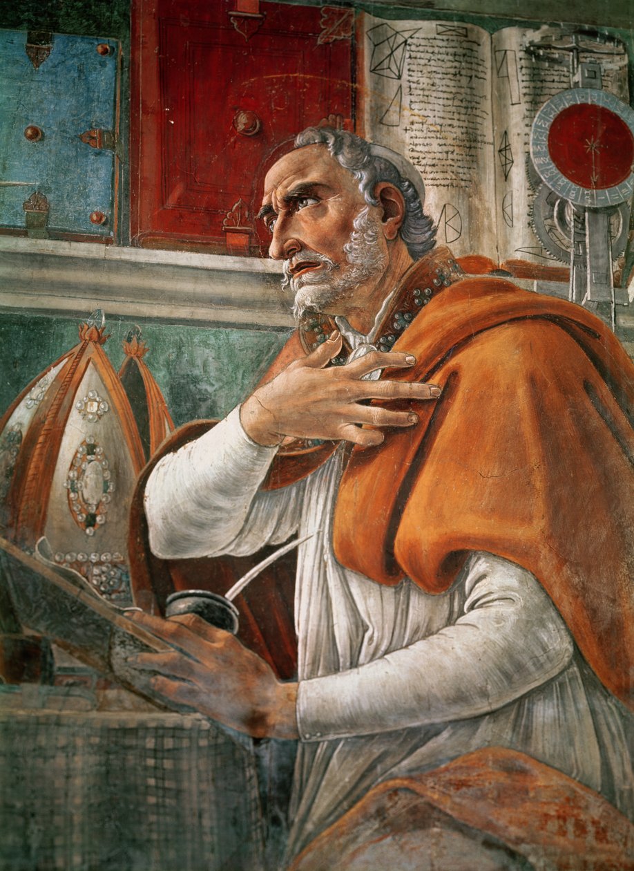 Svatý Augustin ve své cele, asi 1480 (detail 29143) od Sandro Botticelli
