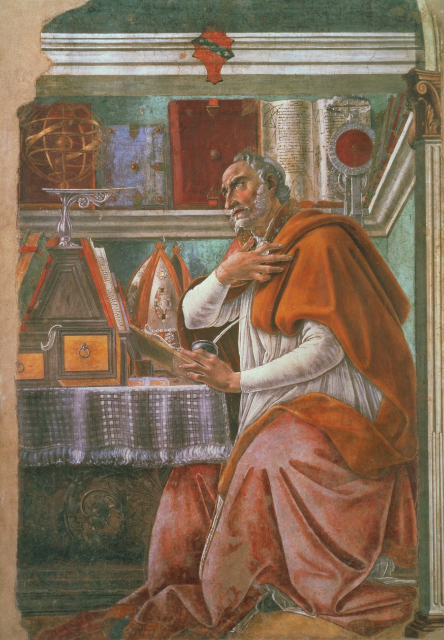 Svatý Augustin ve své cele, kolem roku 1480 od Sandro Botticelli