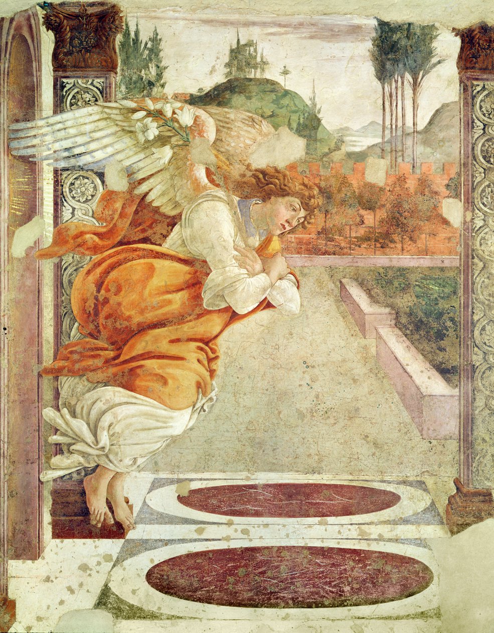 Zvěstování (levá část), 1481 od Sandro Botticelli