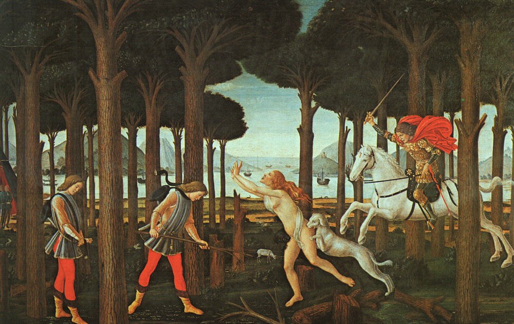 Příběh Nastagio degli Onesti od Sandro Botticelli