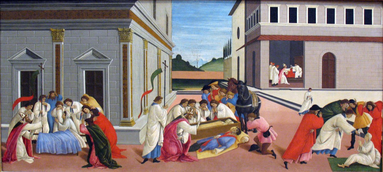 Tři zázraky svatého Zenobia od Sandro Botticelli