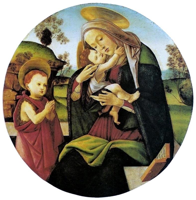 Panna Marie s dítětem a svatý Jan Křtitel Dítě od Sandro Botticelli