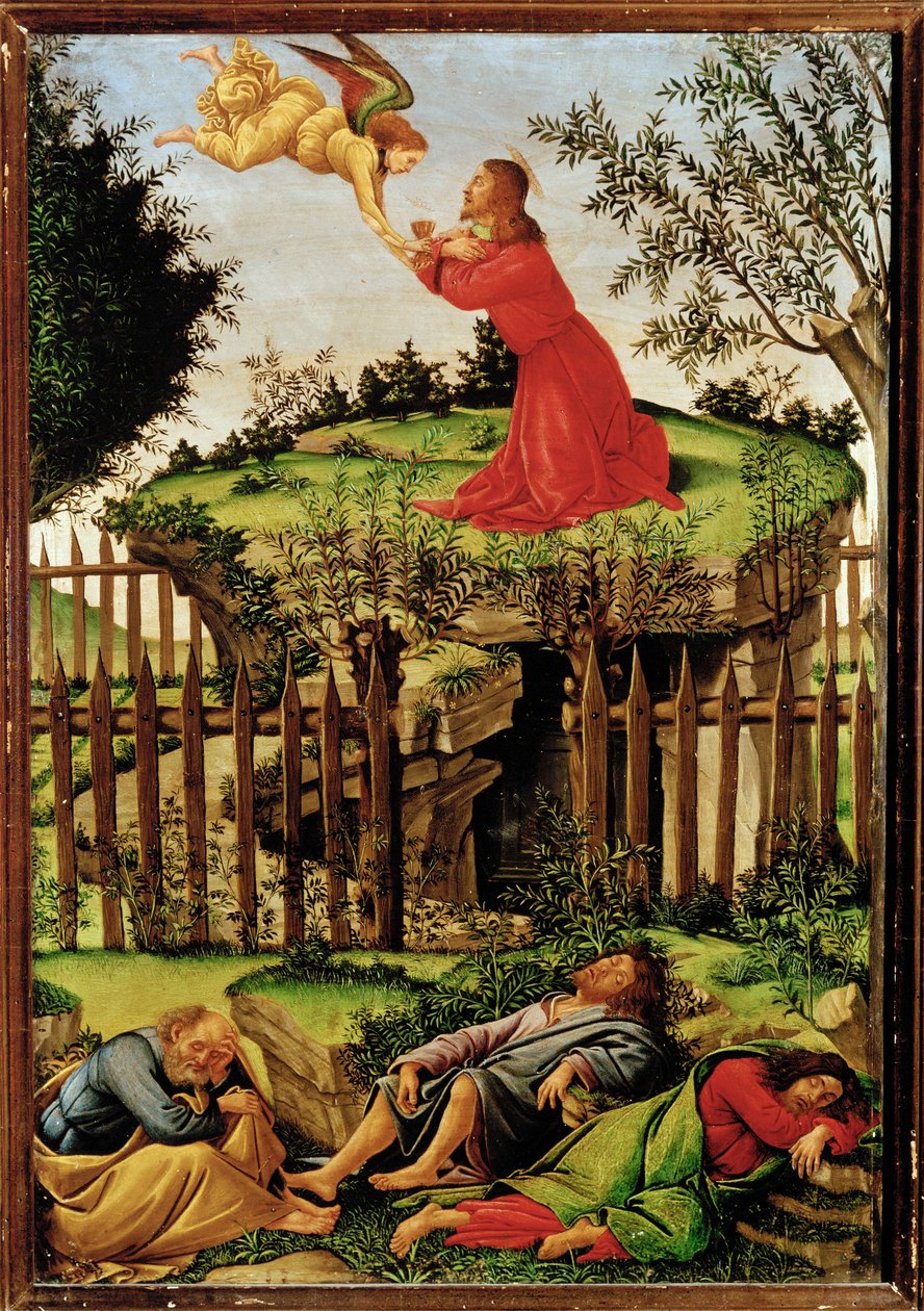 Kristus se modlí v Getsemanské zahradě (tempera) od Sandro (1444/5-1510) Botticelli