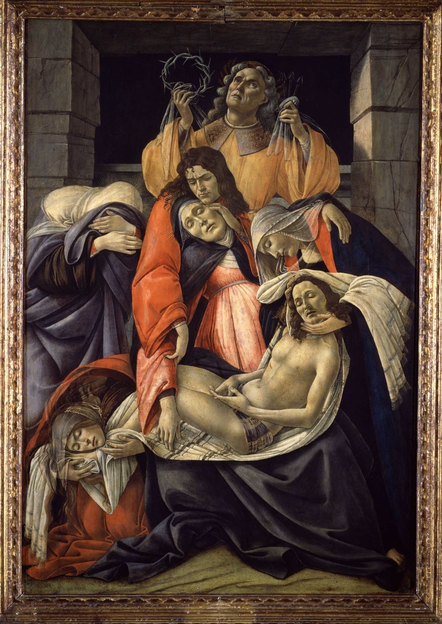Oplakávání mrtvého Krista, asi 1490-1500 (olej na dřevě) od Sandro (1444/5-1510) Botticelli