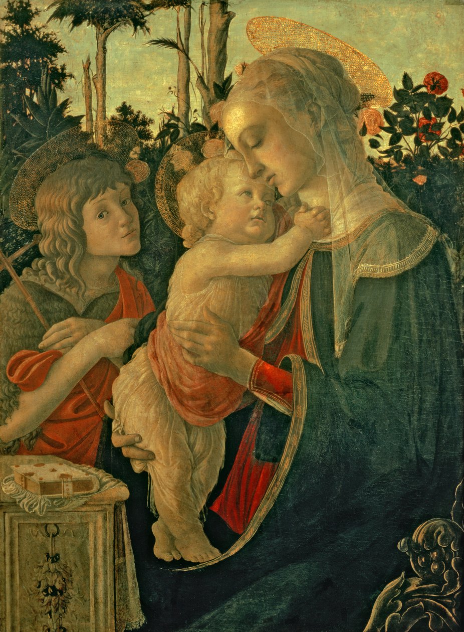 Madona s dítětem se sv. Janem Křtitelem (olej na desce) (podrobnosti viz 93885, 93887) od Sandro Botticelli