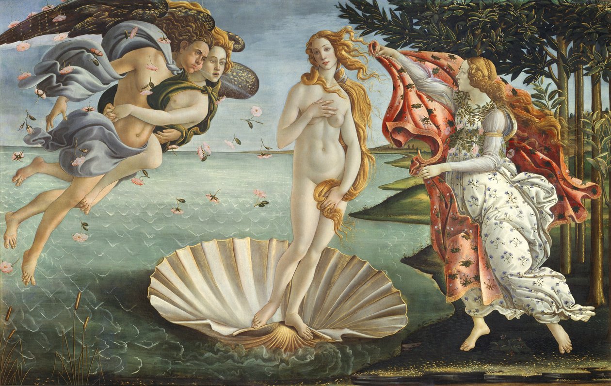 Venuksen syntymä, n. 1485 (tempera kankaalle) od Sandro (1444/5 1510) Botticelli