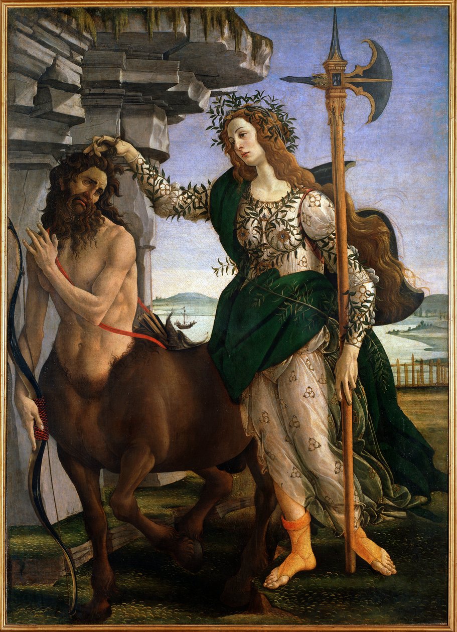 Apallas a Kentaur (tempera na plátně, kolem roku 1480) od Sandro Botticelli