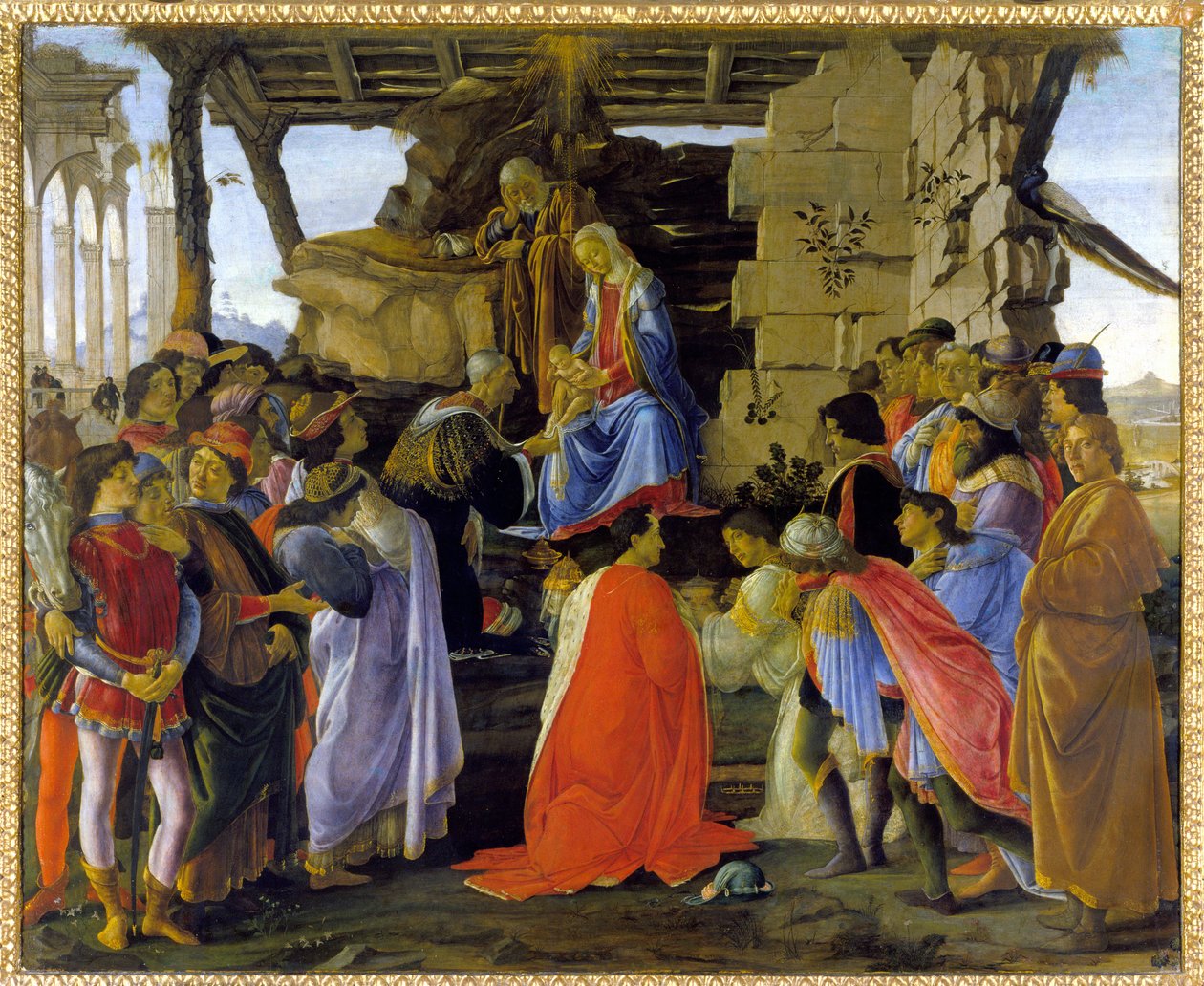 "Adoration of Magi" reprezentace člena rodiny Medici od Sandro Botticelli