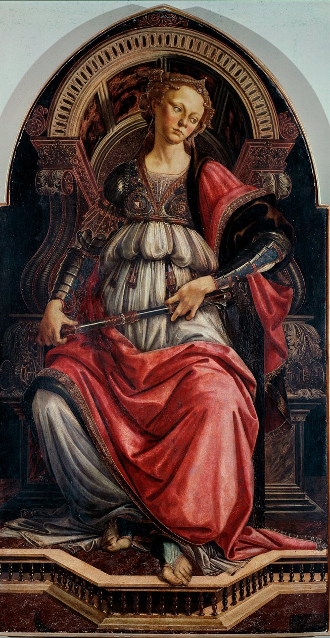 Alegorie síly. Malba na dřevě od Alessandra di Mariano dei Filipepi dit Sandro Botticelli (1445-1510) cca 1470. ne. 167x87 cm Galerie Uffizi (Kanceláře) Florencie od Sandro Botticelli