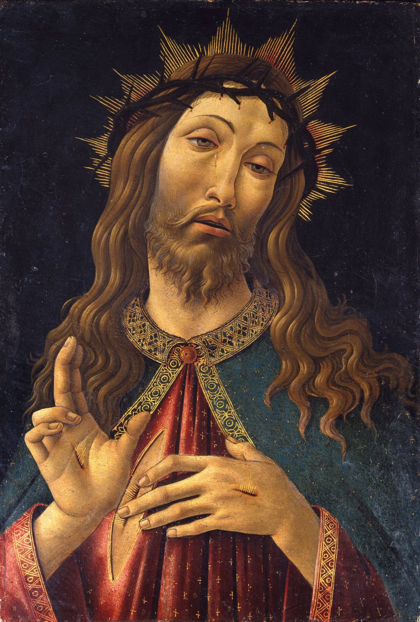 Ježíš Kristus Vykupitel "" Obraz od Alessandra di Mariano dei Filipepi zvaný Sandro Botticelli (1445-1510) 1500 Bergamo. Galleria dell