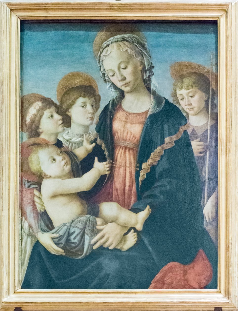 Madona s dítětem se svatým Janem Křtitelem a dvěma anděly, kolem 1470 (panel) od Sandro Botticelli