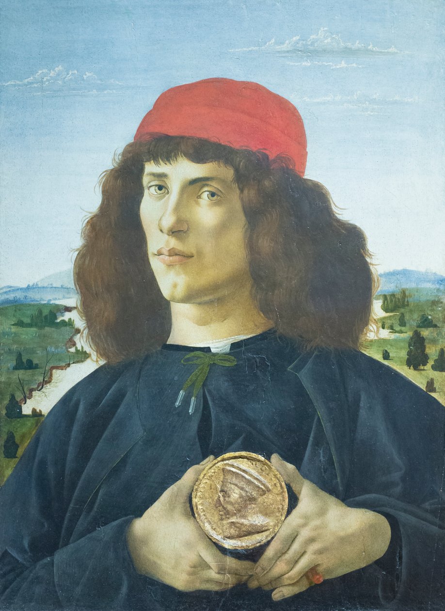 Portrét mladého muže držícího medailon Cosimo de
