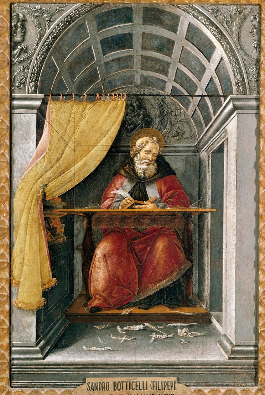 Svatý Augustin ve své cele Obraz Alessandra di Mariano dei Filipepi dit Sandro Botticelli (1445-1510). Tempera na plátně od Sandro Botticelli