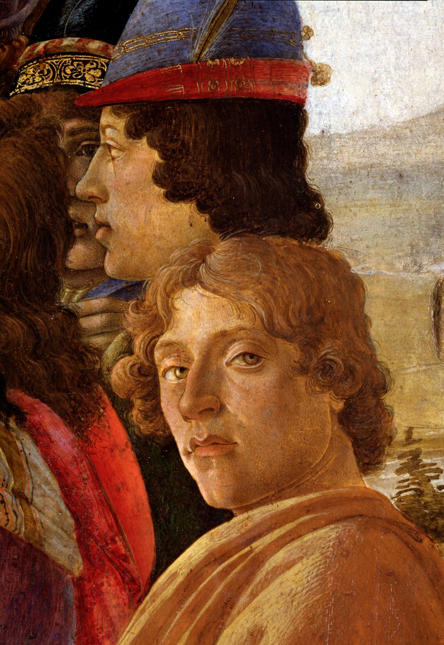 Klanění tří králů, detail od Sandro Botticelli