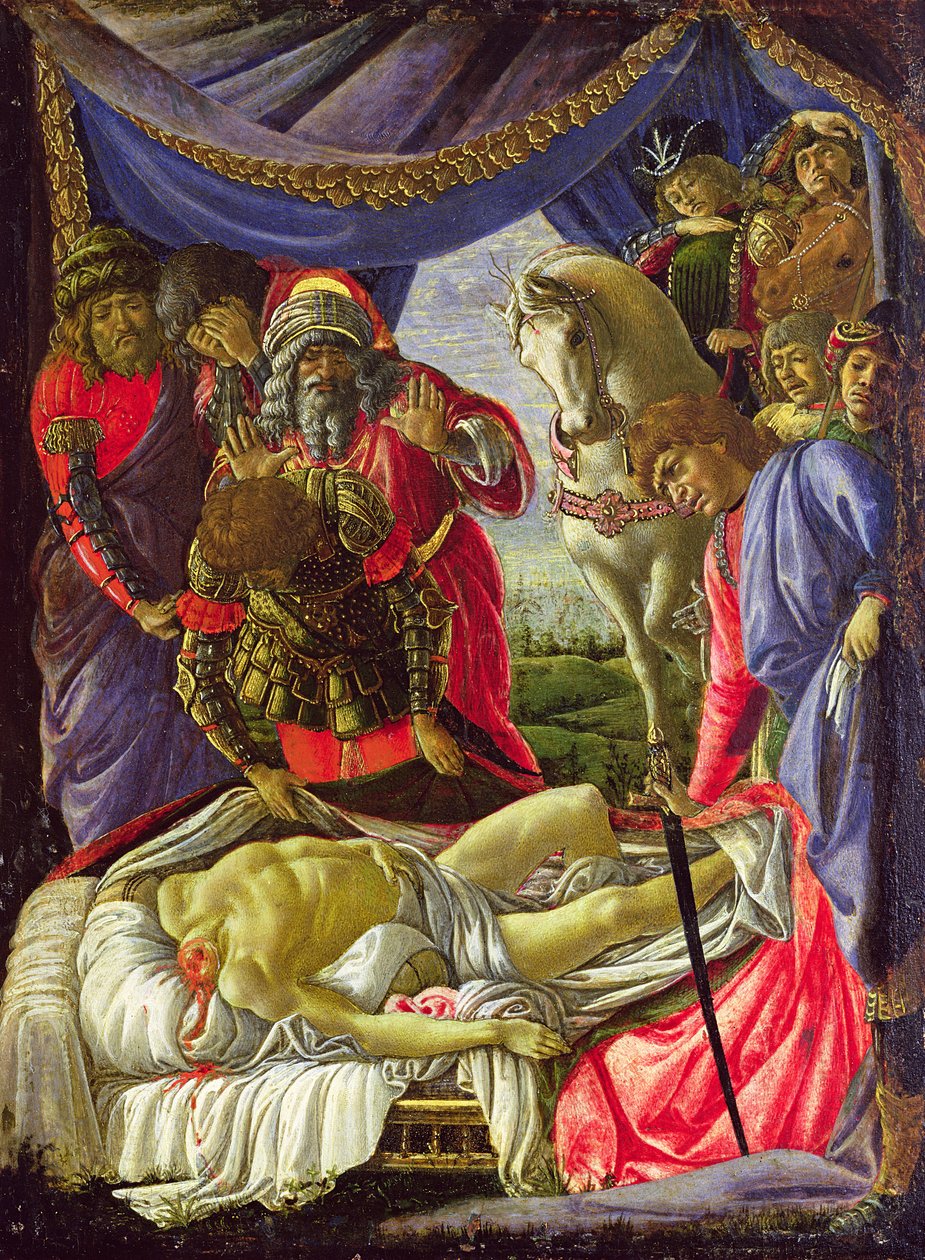 Objev těla Holofernes (tempera na panelu) od Sandro Botticelli