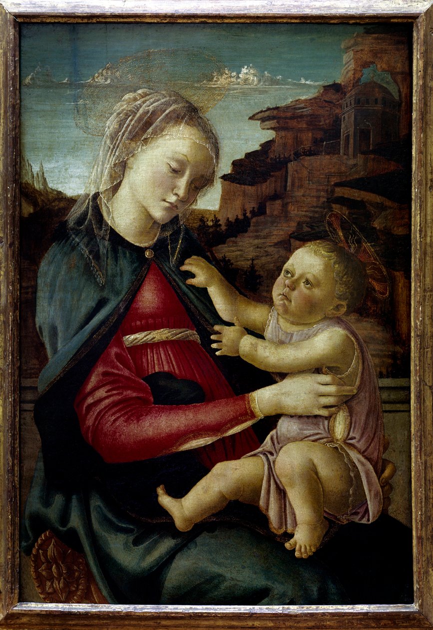 Panna s dítětem zvaná Madona z Guidi z Faenzy Obraz od Alessandra di Mariano dei Filipepi dit Sandro Botticelli (1445-1510) 15. století ne.0,73x0,49 m Paříž, Musee du Louvre od Sandro Botticelli