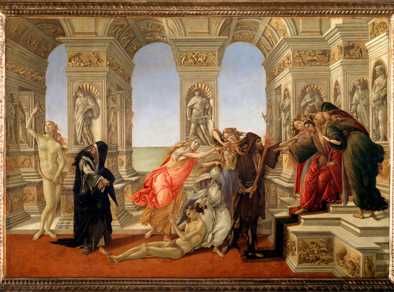 Pomluva z Apelles (tempera na plátně od Sandro Botticelli