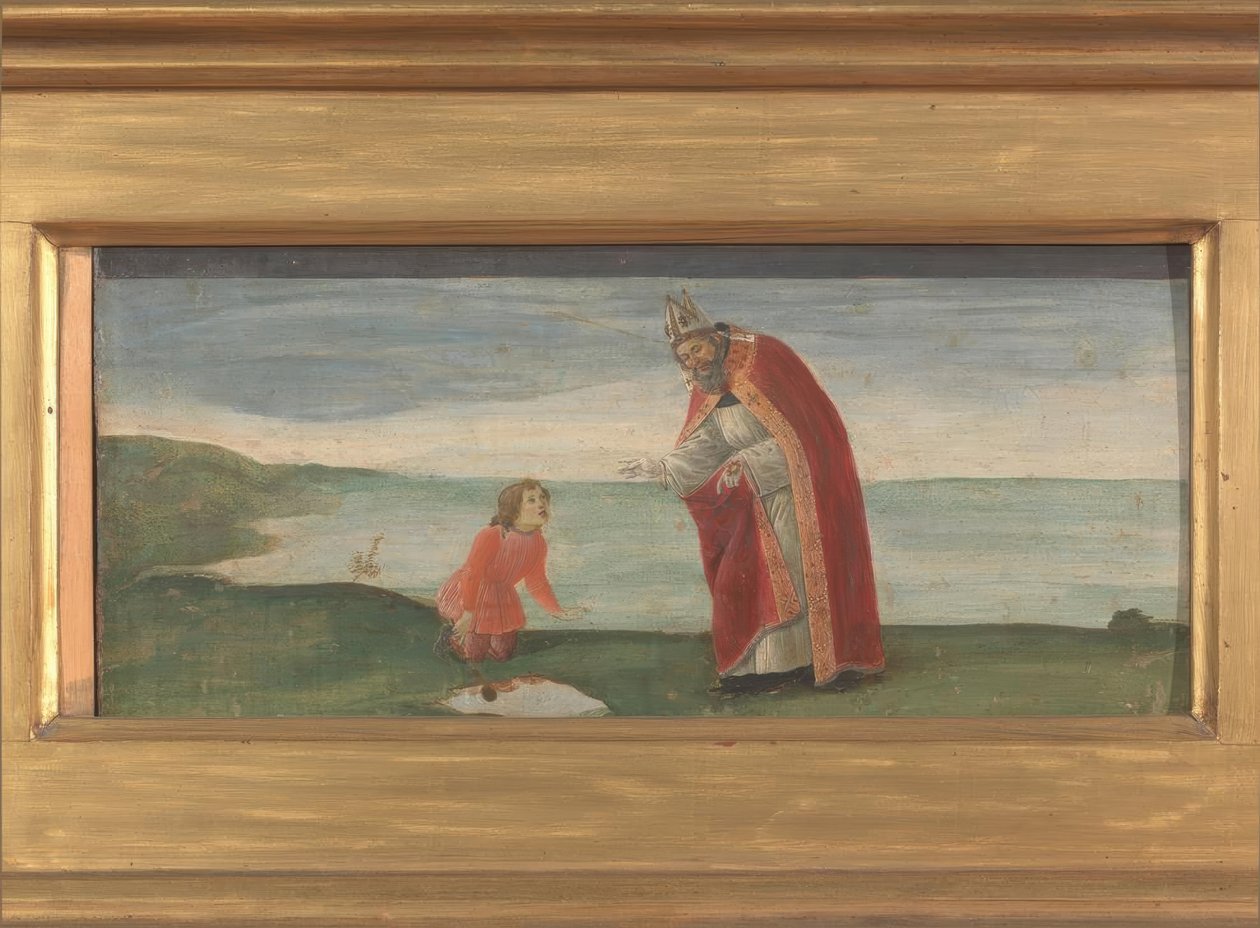 Svatý Augustin a chlapec na pláži od Sandro Botticelli