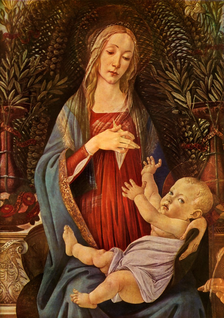 Detail z Madony s dítětem s oběma svatými Janem, 1485, 1937. od Sandro Botticelli