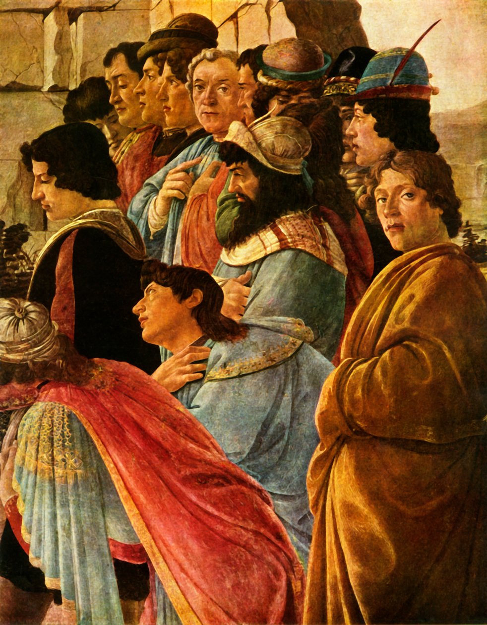 Detail z Klanění tří králů s autoportrétem Botticelliho, 1475, 1937. od Sandro Botticelli