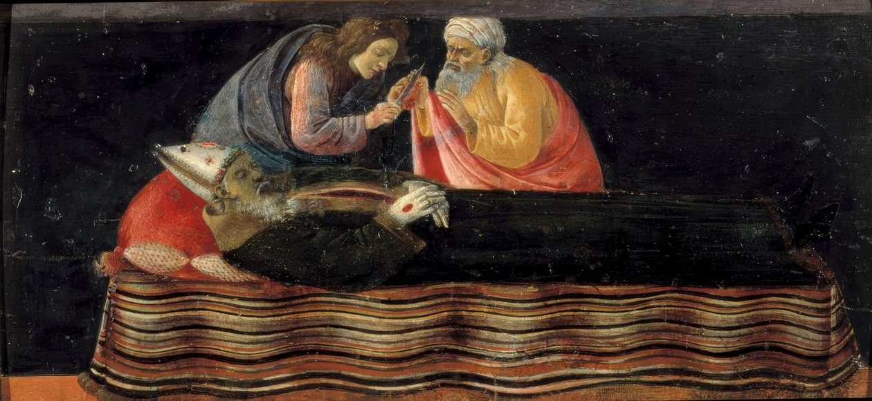 Vyjmutí srdce z mrtvoly svatého Bisca od Sandro Botticelli