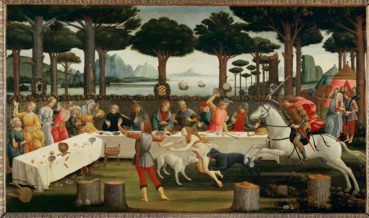 Die Geschichte des Nastagio degli Honesti III od Sandro Botticelli